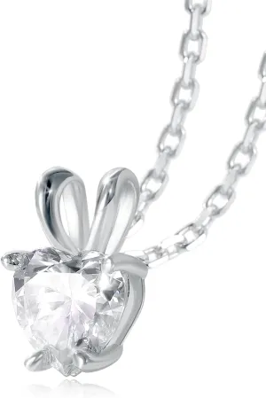 1-2 Carat Moissanite Cute Small Solitaire Necklace for Women, Round Cut/Heart Cut, Solid 925 Sterling Silver, 16"/18"/20" Adjustable Chain, Anniversary Mother's Day Valentines Gift