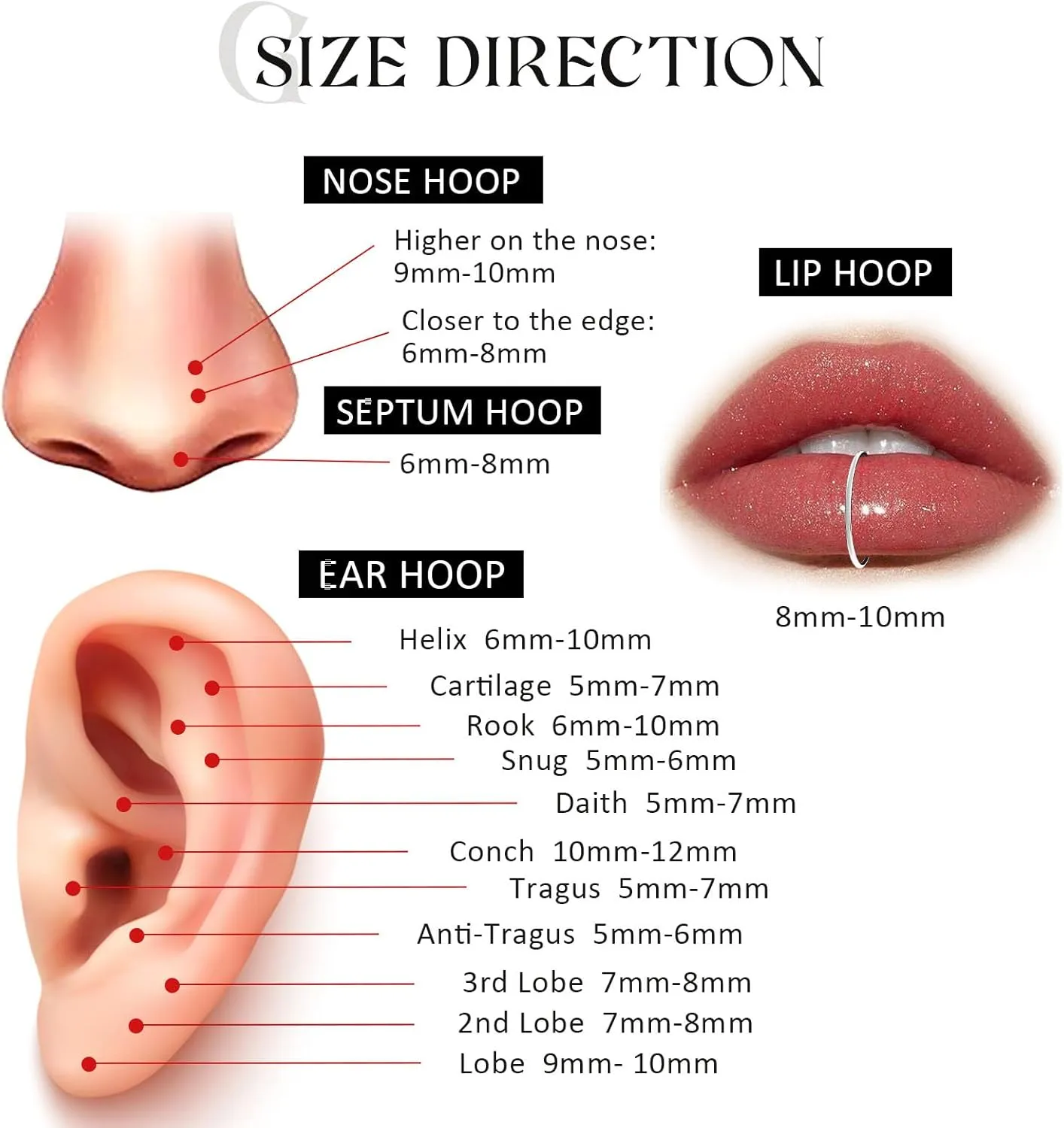 1/2/3/5/10PCS 1.6MM Industrial Barbells Halloween Surgical Steel CZ Ear Studs Ear Rings Kit Lip Nail Cartilage Helix Lobe Lip Nose Rings Tragus Body Piercing Jewelry for Women Men