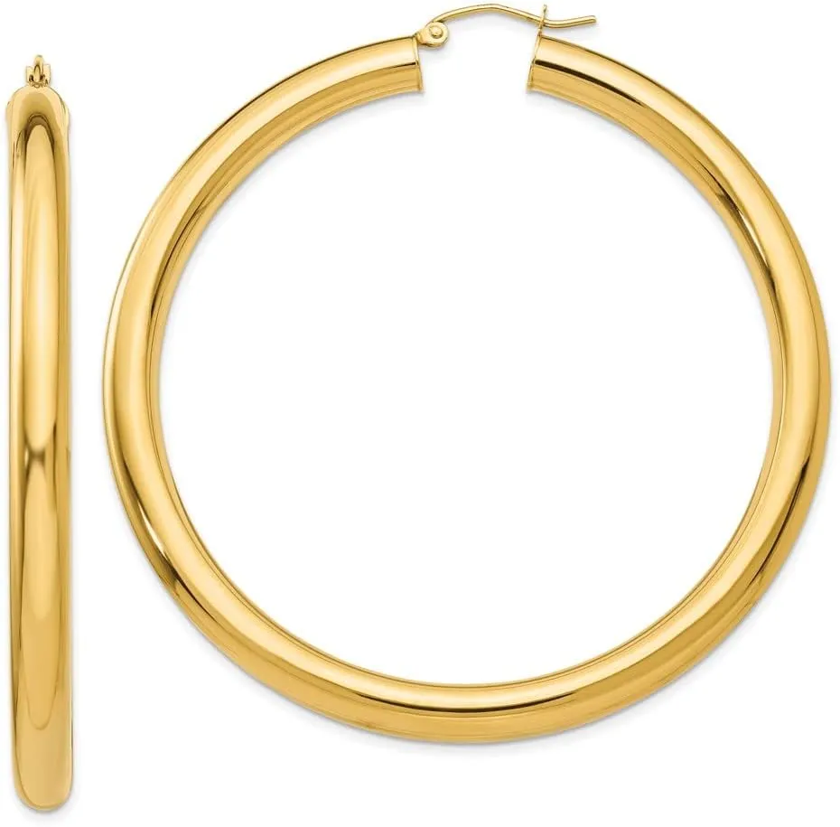 14k Yellow Gold 5mm Tube Hoop Earrings