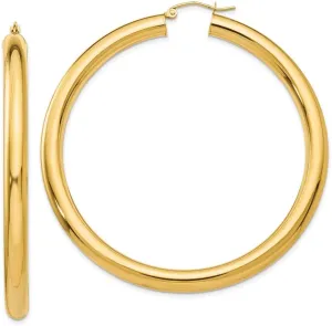 14k Yellow Gold 5mm Tube Hoop Earrings