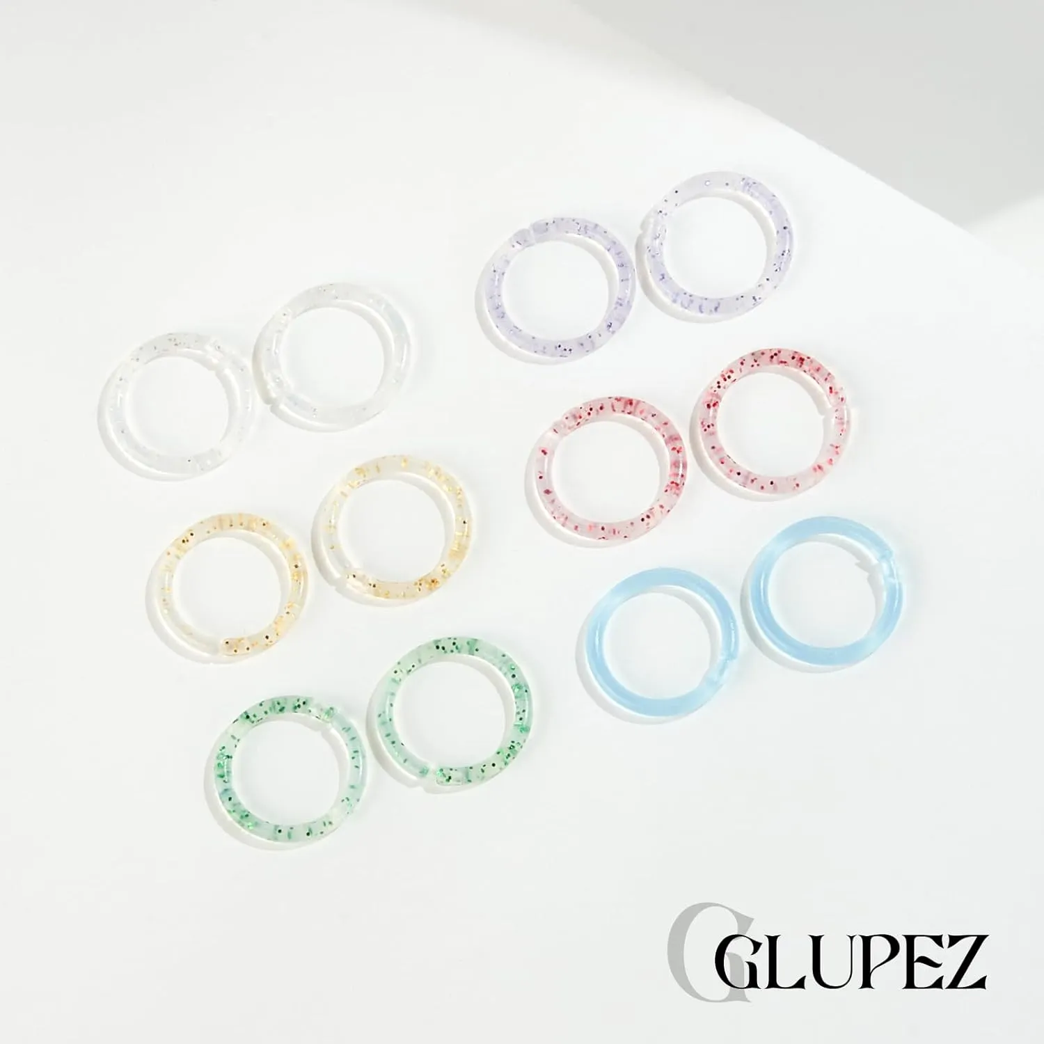 16G 20G Nose Septum Rings Acrylic Nose Nostril Hinged Hoop Ring Flexible Nose Rings Retainer Earring Clicker Helix Cartilage Piercing Jewelry for Women Men 8MM 10MM