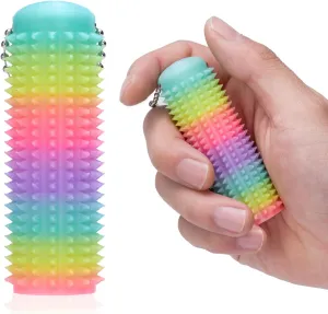 1PC Little Ouchies Fidget Keychain for Adults,Spiky Grippie Stim Sensory Toy | Pain Relief & Anxiety Stress Relief |Tactile Fidget for ADHD,Focus & Venting | Color-Changing (30C) & Glow in Dark