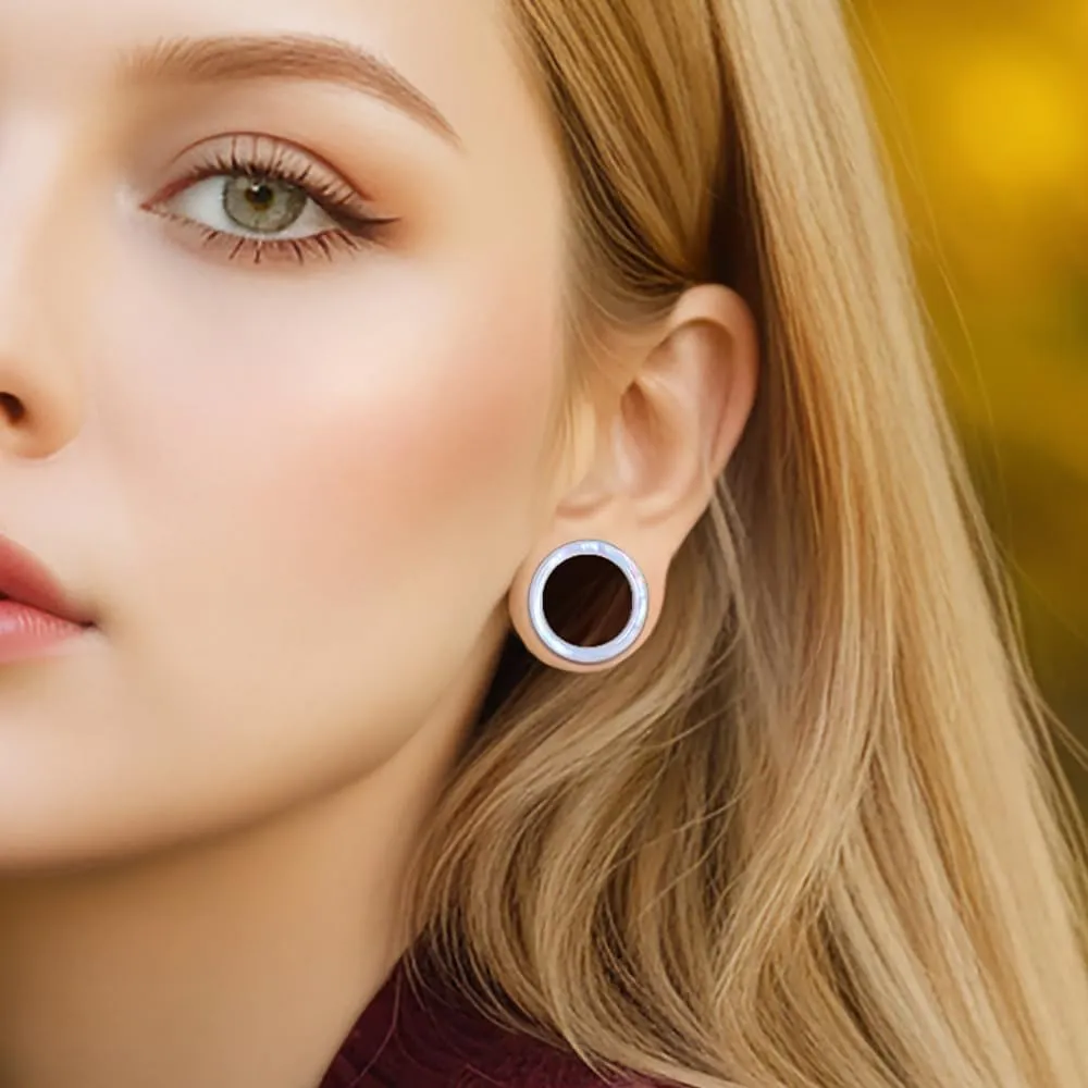 2 Pairs White Pearl Shell Stainless Steel Ear Gauges Plugs and Tunnels, Size 2g - 1 inch Hypoallergenic Surgical Steel Ear Stretcher Expander Body Jewelry
