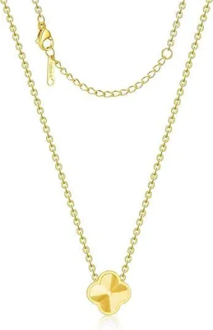 2 Side Four Leaf Clover Necklace for Women | Mother of Pearl Clover Pendant Necklace | Gold Plated Clover Necklace|14K Gold Plated Jewelry Gifts