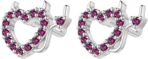 2Pcs 20G Devil Heart L-Shaped Nose Rings for Women 316L Surgical Steel Nose Studs Rings Purple Cubic Zirconia Heart Nose Rings Cute Nose Piercing Jewelry