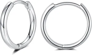 3 Pairs Small Cartilage Hoop Earrings for Women Men, Hypoallergenic Sterling Silver Post Huggie Earrings, 8/10/12mm