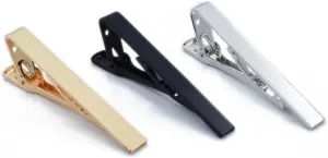 3 Pcs Custom Classic Tie Clips for Men Personalized Letter Necktie Bar Pinch Tie Clip Bar Set for Father's Day Gifts Business Wedding Anniversary