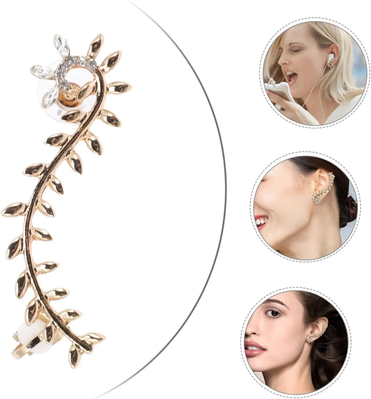 3pcs Willow Ear Clip Leaf Earrings for Women Ear Earring for Women Earring and Wraps for Ears Earrings