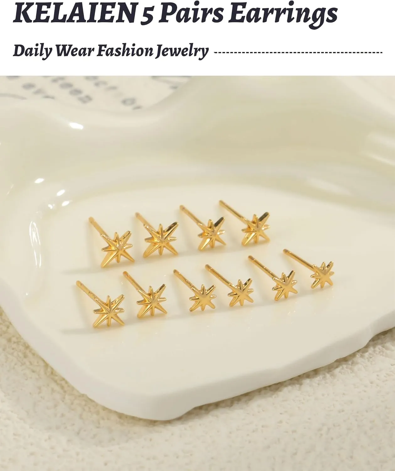 5 Pairs Gold Stud Earrings for Women Hypoallergenic 925 Sterling Silver Cartilage Earrings Trendy 14K Gold Plated Pearl Star Heart Diamond CZ Earring Sets for Multiple Piercing Cute Stacks Jewelry