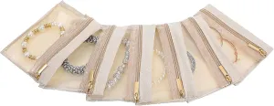 6 Pcs Travel Jewelry Organizer Velvet Jewelry Pouch Bag with Zipper Pocket Visualization Design for Rings Earrings Necklace Women Girl Gift