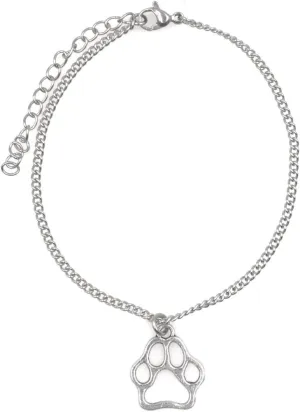 7.5 - 9.5 Stainless Steel Ankle Bracelet Canine Pooch Pup Beloved Companion Four-legged Friend Fur Baby Puppy Paw I Love My Dog Alloy Puppy Paw 53A