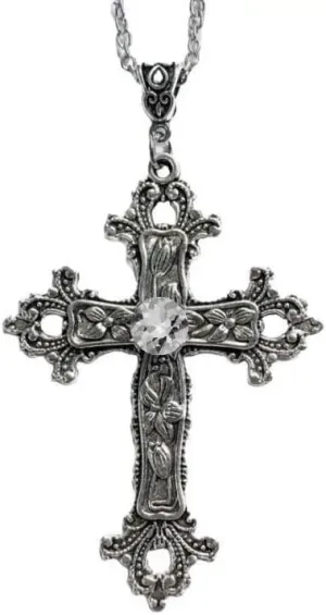 925 Sterling Silver Cross Necklace Y2k, Y2k cross necklace, Crystal Cross Pendant Necklace for Women Men Gothic,