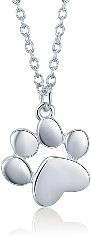 925 Sterling Silver Dog Paw Cat Panda Necklace for Women Cute Dainty Animal Pendant Necklace Gifts for Cat Mom Animals Lover