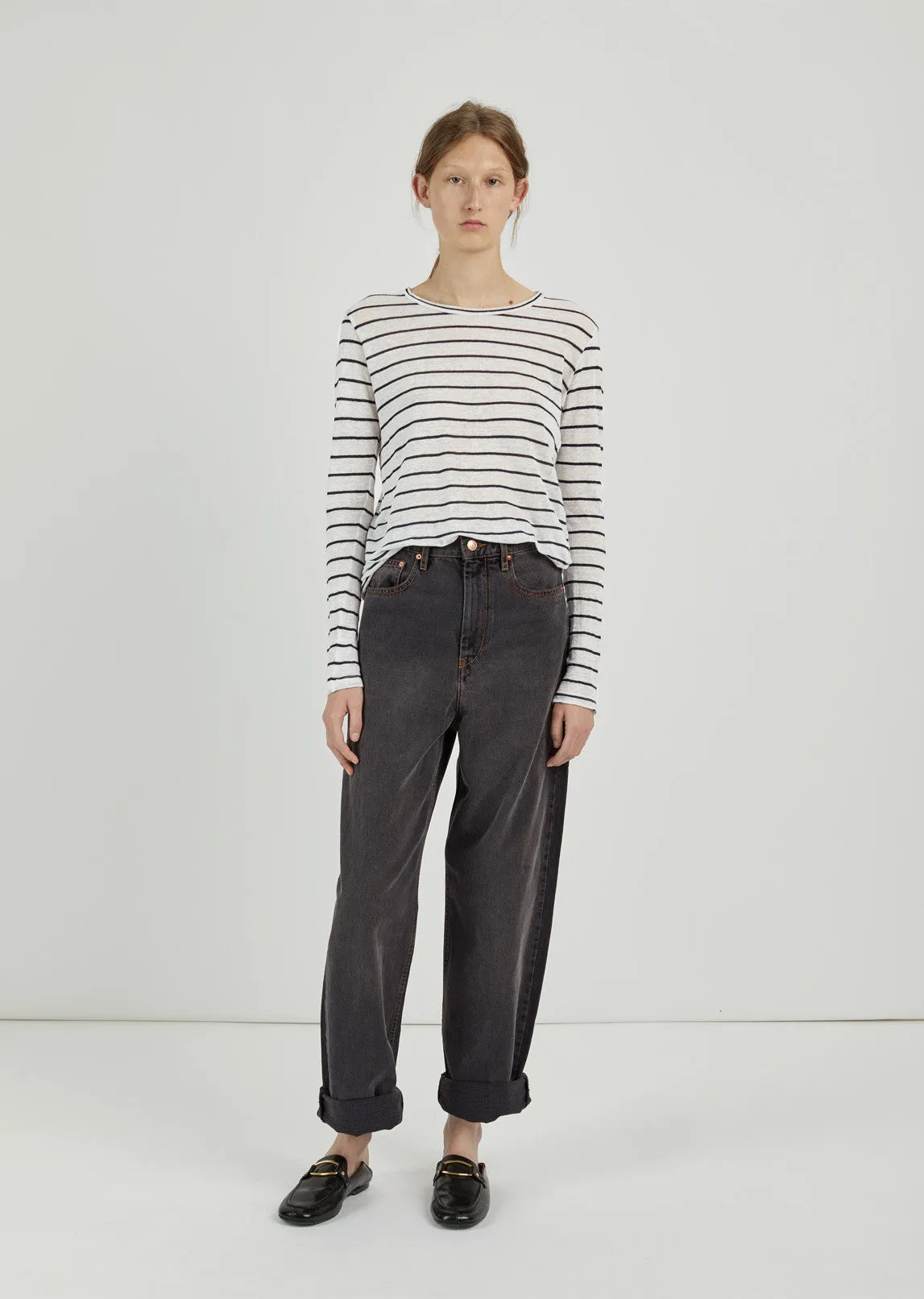 Aaron Striped Linen T-Shirt