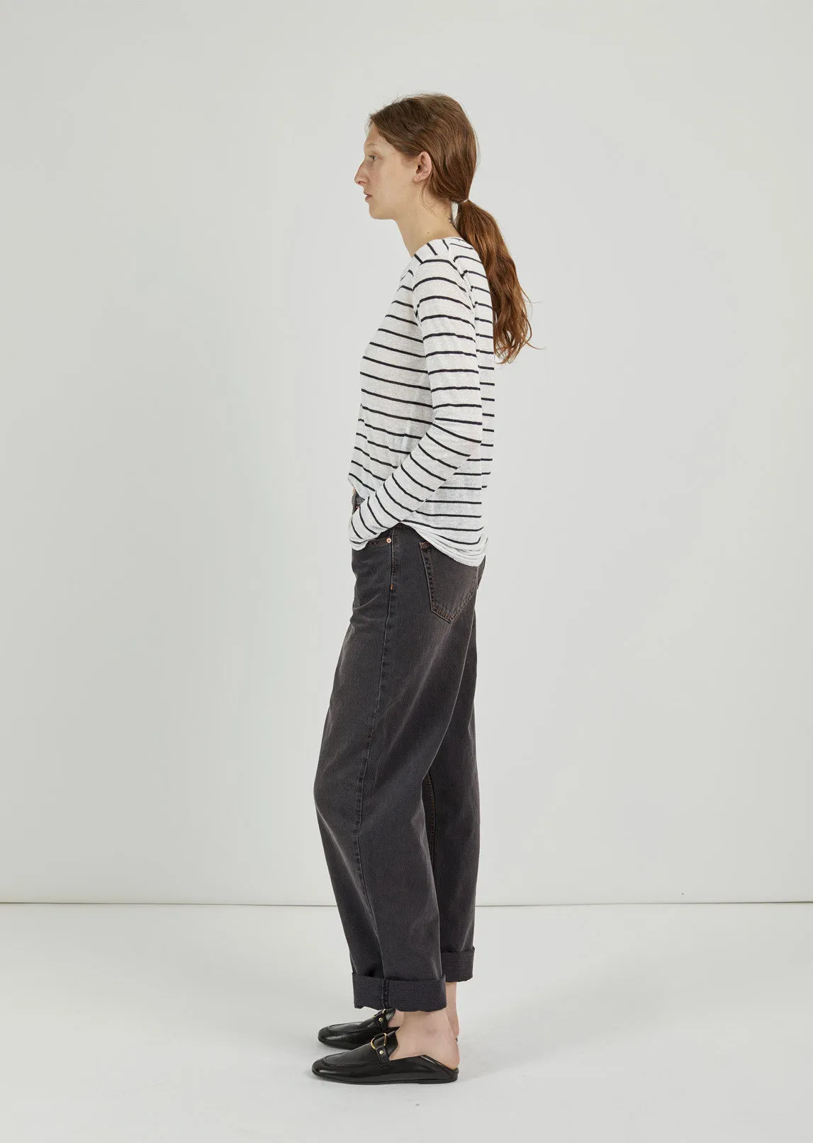 Aaron Striped Linen T-Shirt