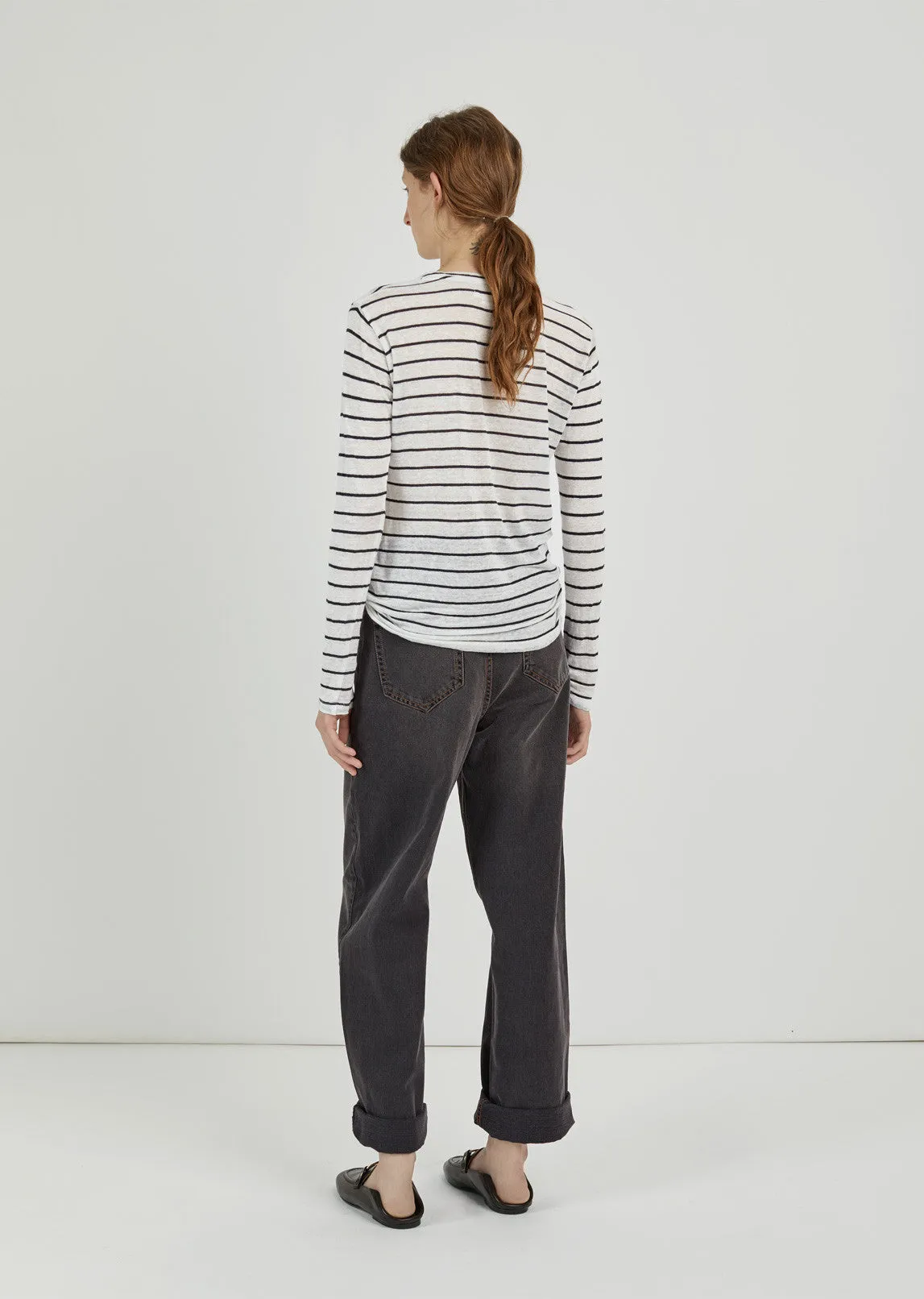 Aaron Striped Linen T-Shirt