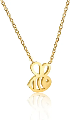 Altitude Boutique Bumble Bee Necklace, Honey Bee Hive Necklace for Women (Silver, Gold)