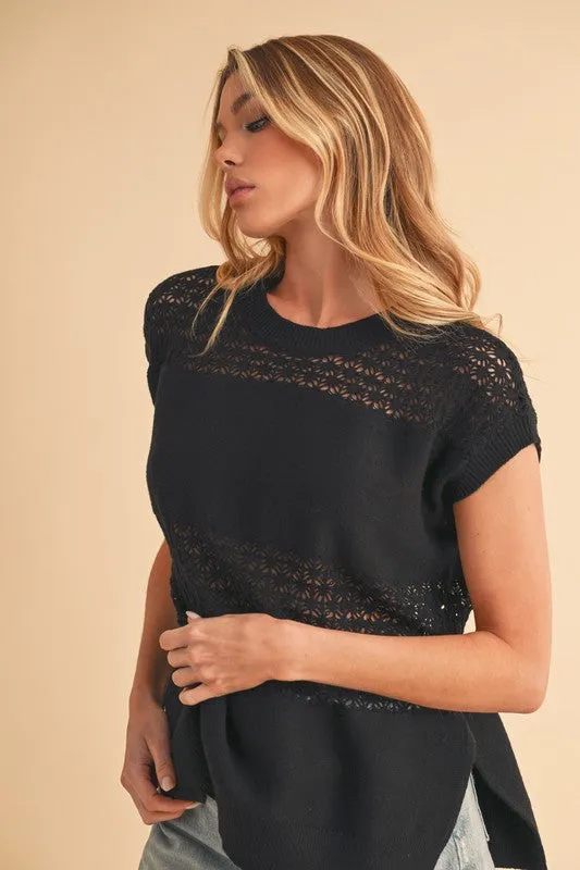 Ameena Open Stitch Mesh Tank