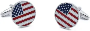 American Flag Cufflinks Round USA Flag Cuff Links Men's Accessories Gift American Official Flag USA America Cufflinks for Men with Gift Box