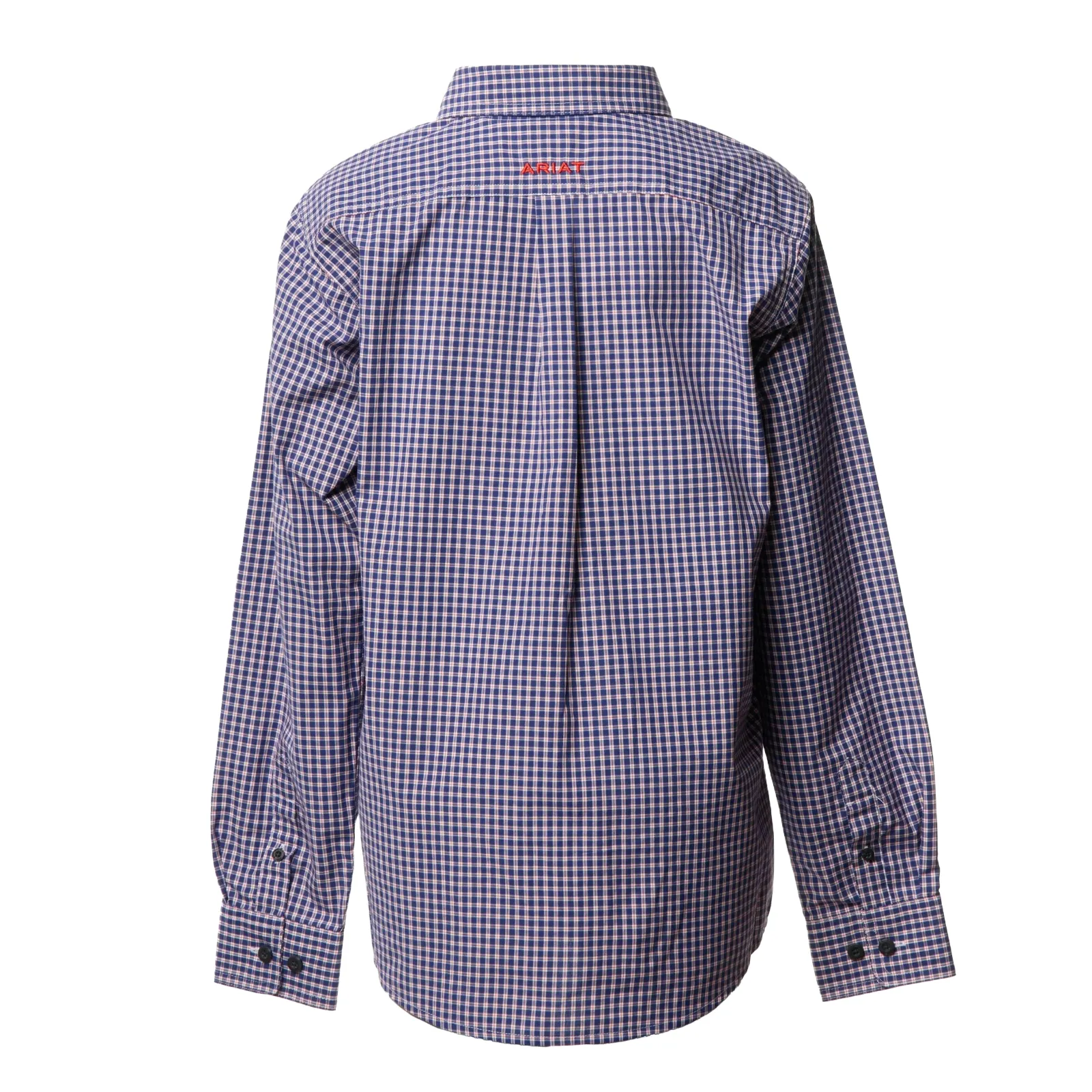 Ariat Boys Blue & Red Plaid Button Down Shirt 10044026