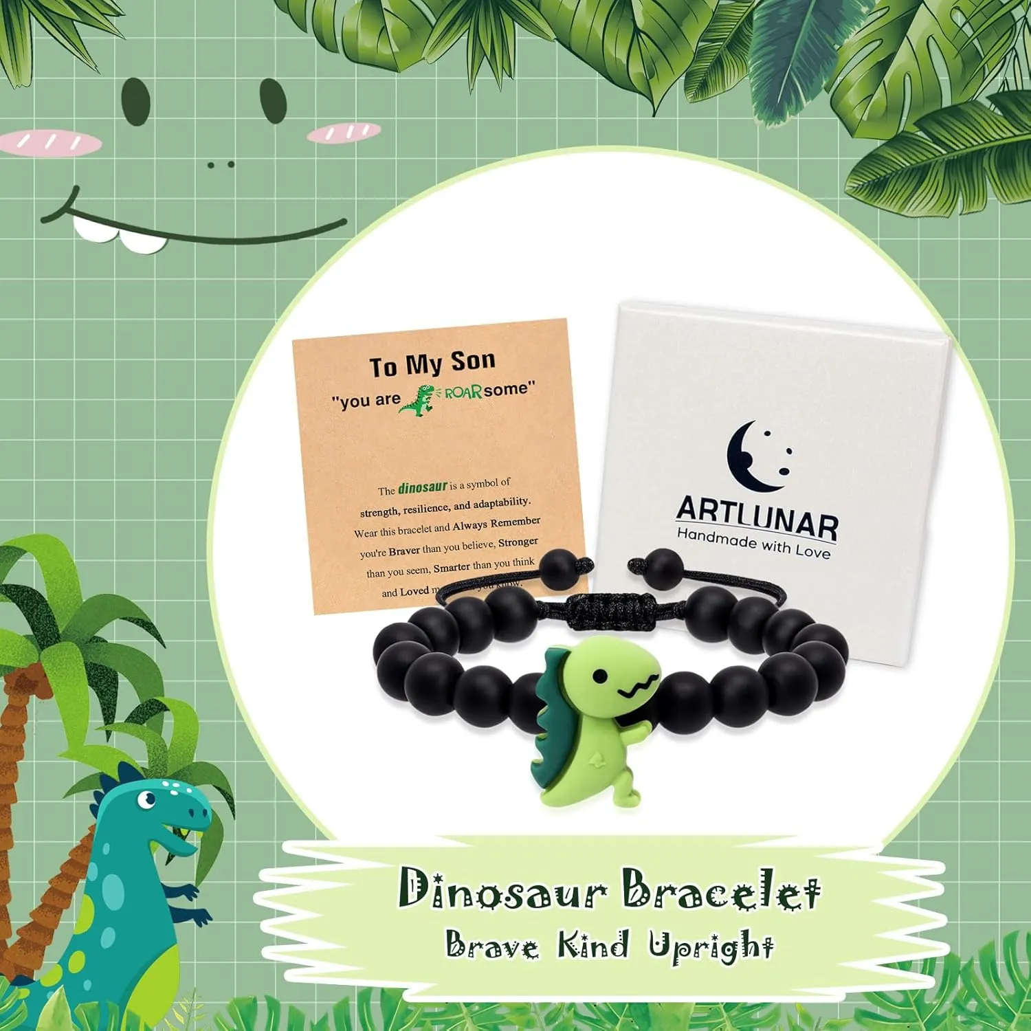 Artlunar Graduation Gifts for Son Grandson Nephew Brother To My Son Bracelet Braided Cord Bracelet Easter Christian Baptism Birthday Gifts