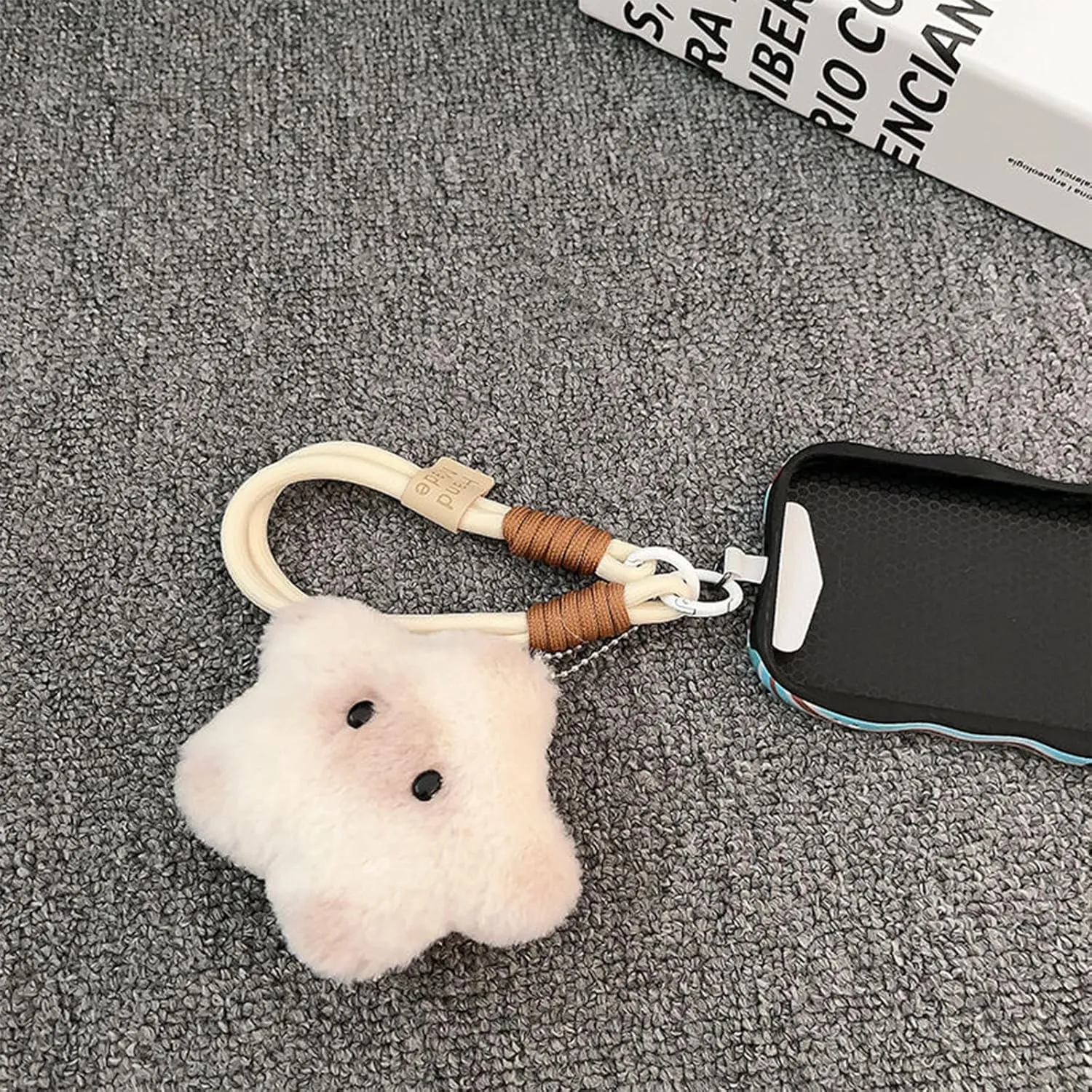 Bag Charm & Cute Keychain-Star Plush Keychain,Squeaky Stress Relief Toy,Pendant for Handbag,Key Ring,Gifts for Women