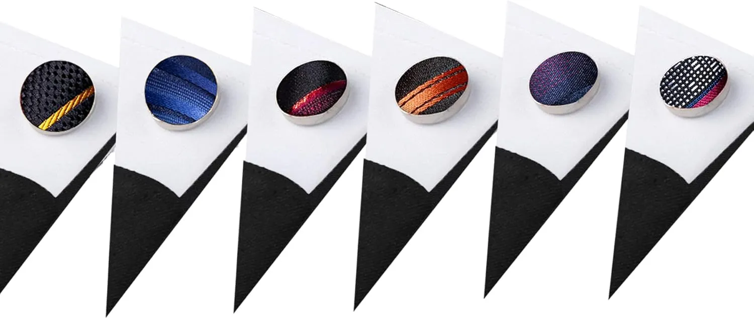 Barry.Wang 6 PCS Men Ties Set Silk Business Fashion Woven Necktie Handkerchief Cufflinks Paisley Stripe Wedding Party