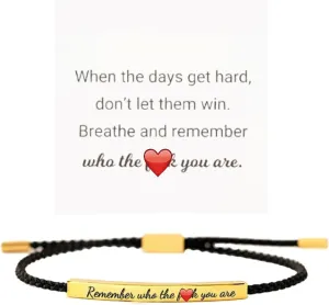 Be Kind of a B Tube Bracelet, Adjustable Hand Bradied Wrap Stainless Steel Handmade Engraved Inspirational Bracelet for Women To My Daughter/Best Friend Inspirational Jewelry