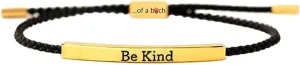 Be Kind of a B Tube Bracelet, Adjustable Hand Bradied Wrap Stainless Steel Handmade Engraved Inspirational Bracelet for Women To My Daughter/Best Friend Inspirational Jewelry