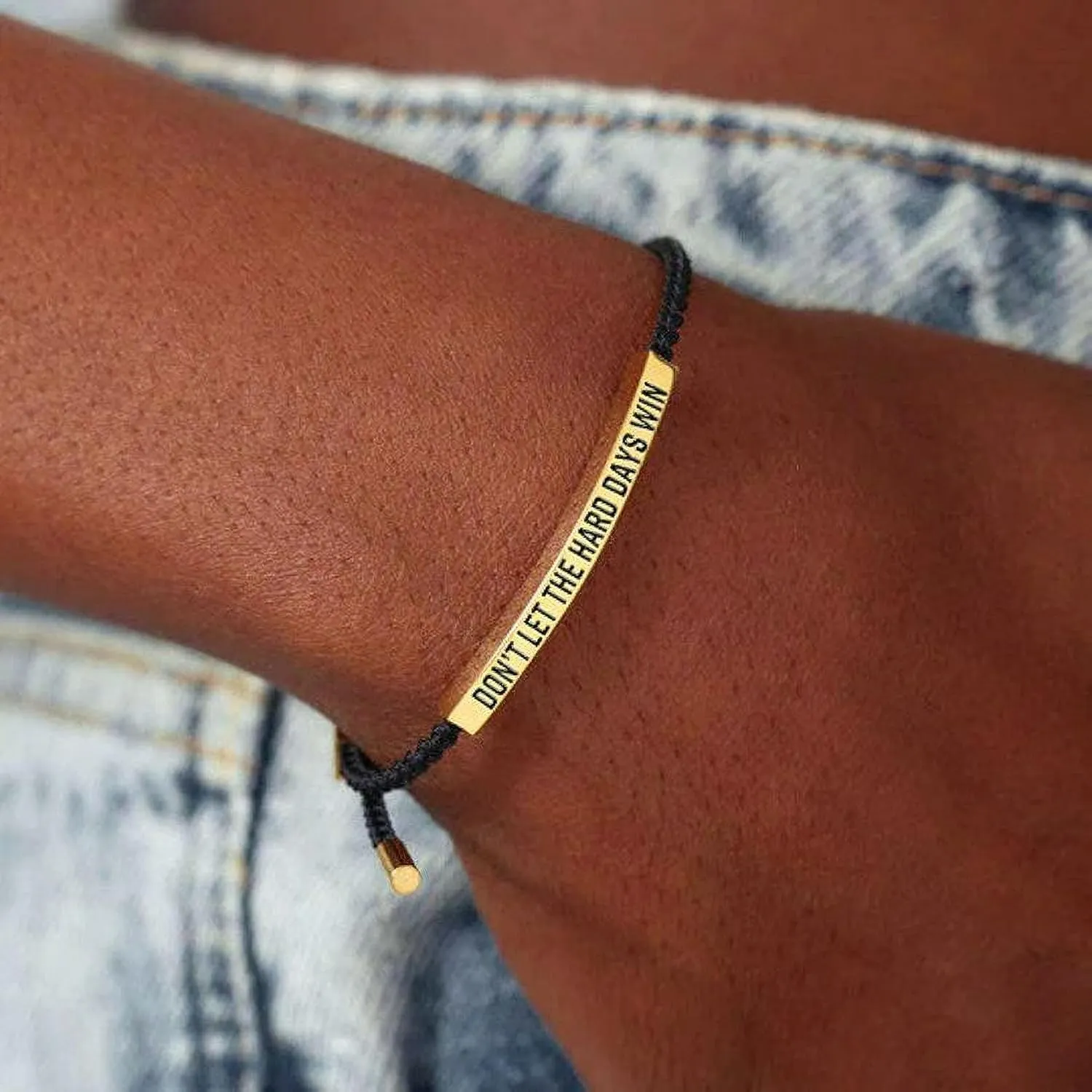Be Kind of a B Tube Bracelet, Adjustable Hand Bradied Wrap Stainless Steel Handmade Engraved Inspirational Bracelet for Women To My Daughter/Best Friend Inspirational Jewelry