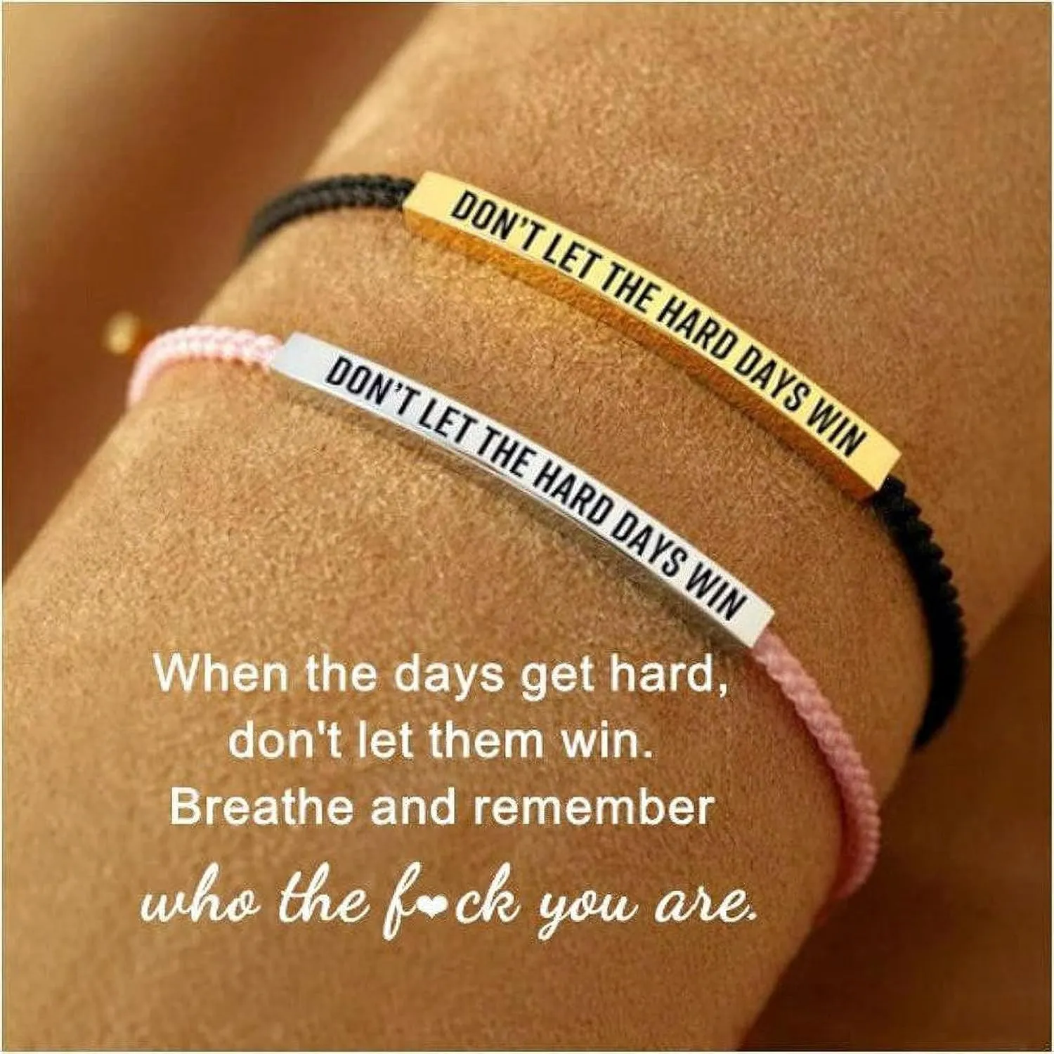 Be Kind of a B Tube Bracelet, Adjustable Hand Bradied Wrap Stainless Steel Handmade Engraved Inspirational Bracelet for Women To My Daughter/Best Friend Inspirational Jewelry