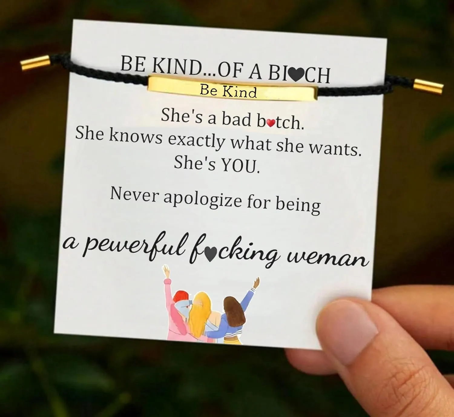Be Kind of a B Tube Bracelet, Adjustable Hand Bradied Wrap Stainless Steel Handmade Engraved Inspirational Bracelet for Women To My Daughter/Best Friend Inspirational Jewelry