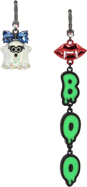 Betsey Johnson BOO Mismatch Linear Earrings