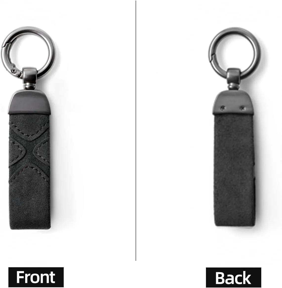 BETTERHUMZ Leather Suede Car Keychain,Key Chain Clip for Alcantara, Anti-Lost D-Ring for Men and Women Car Accessories