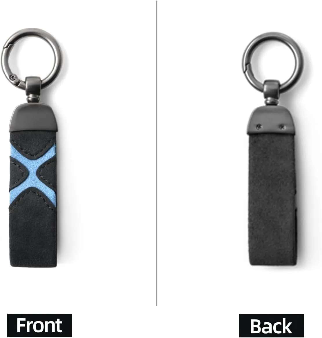 BETTERHUMZ Leather Suede Car Keychain,Key Chain Clip for Alcantara, Anti-Lost D-Ring for Men and Women Car Accessories