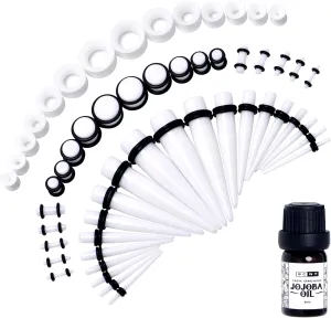 Body Candy Unisex Ear Gauges Stretching Kit Straight Tapers for Stretched Ears Black Acrylic Taper Set