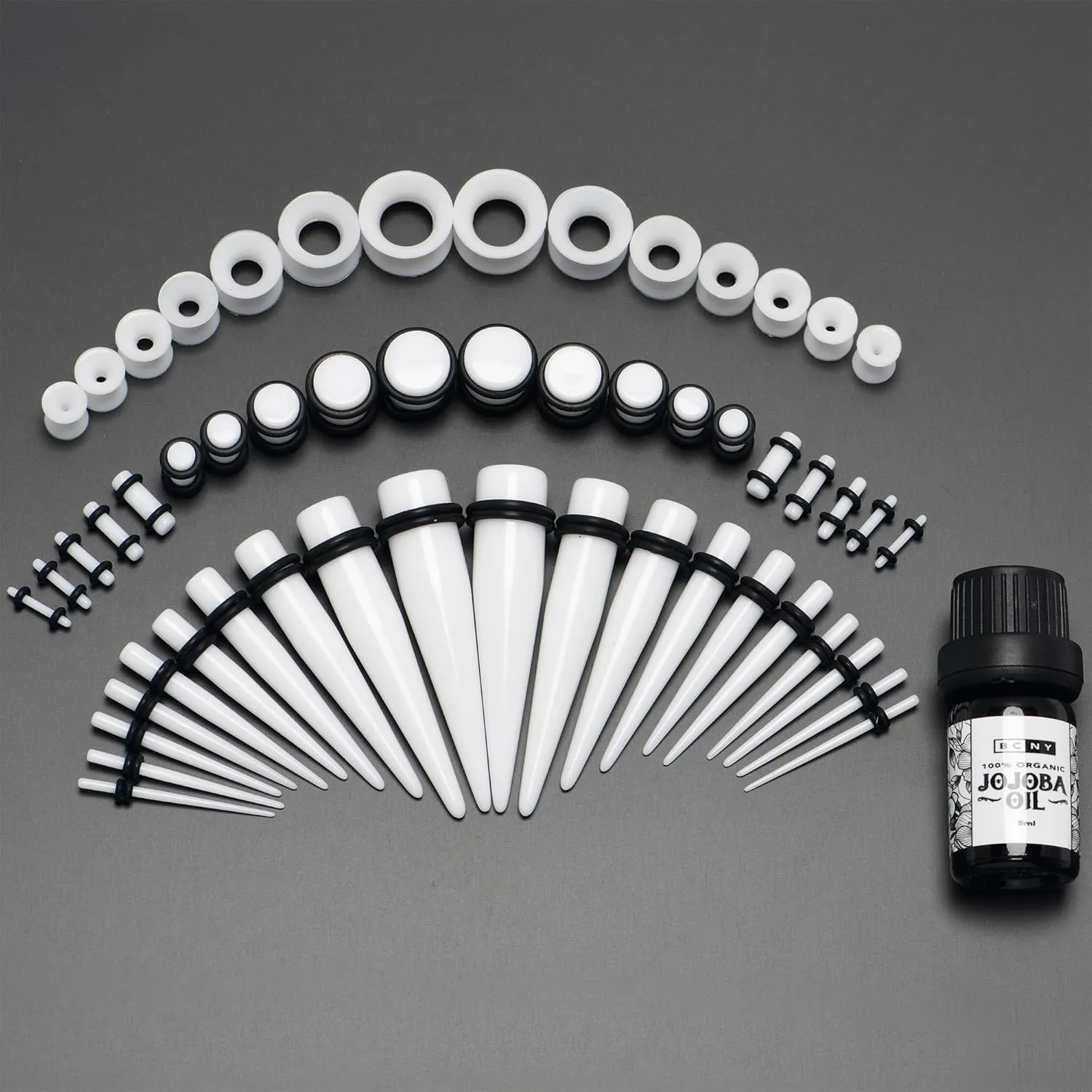 Body Candy Unisex Ear Gauges Stretching Kit Straight Tapers for Stretched Ears Black Acrylic Taper Set