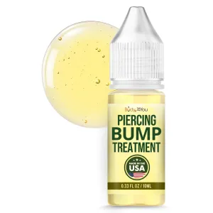 BodyJ4You Piercing Keloid Bump Removal - Natural Oil Piercing Bump Treatment - Nose Septum Belly Ear Cleaner Soothing Skin Recovery Solution - Safe Care Piercing Reduce Appearance Scars - 0.33 Fl Oz