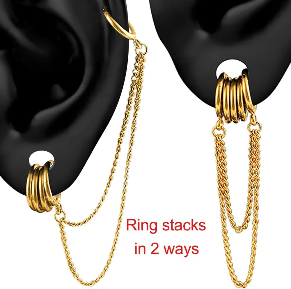 Casvort 14G Seamless Septum Piercing Rings Segment Tragus Hoop Rings 316 Surgical Stainless Steel Helix Ring Stacks for Stretched Ear Lobe Clickers Ear Hangers Body Jewelry