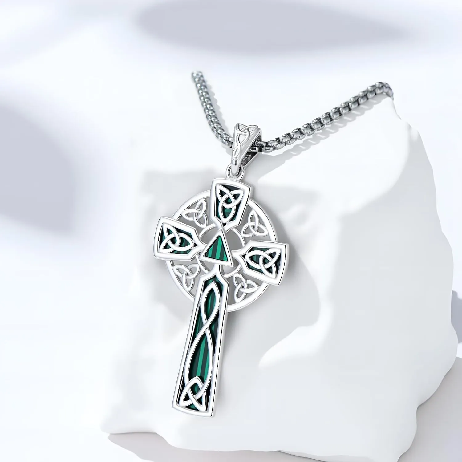 Celtic Cross/Claddagh Cross Necklace 925 Sterling Silver Irish Knot Pendant Jewelry St Patricks Day Gifts for Women Men