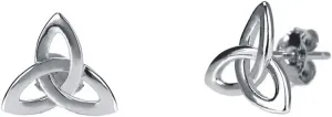 Celtic Knot Twist Forever Love Heart Triangle 925 Sterling Silver Stud Earrings for Women Minimalist Vintage Hypoallergenic Piercing Post 12mm