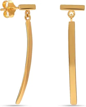 Charmsy 925 Sterling Silver Stud Dangle Drop Earrings for Women | Minimalist Silver Bar Cubic Zirconia Drop Earrings | Women's Minimal Hanging Earrings jewelry