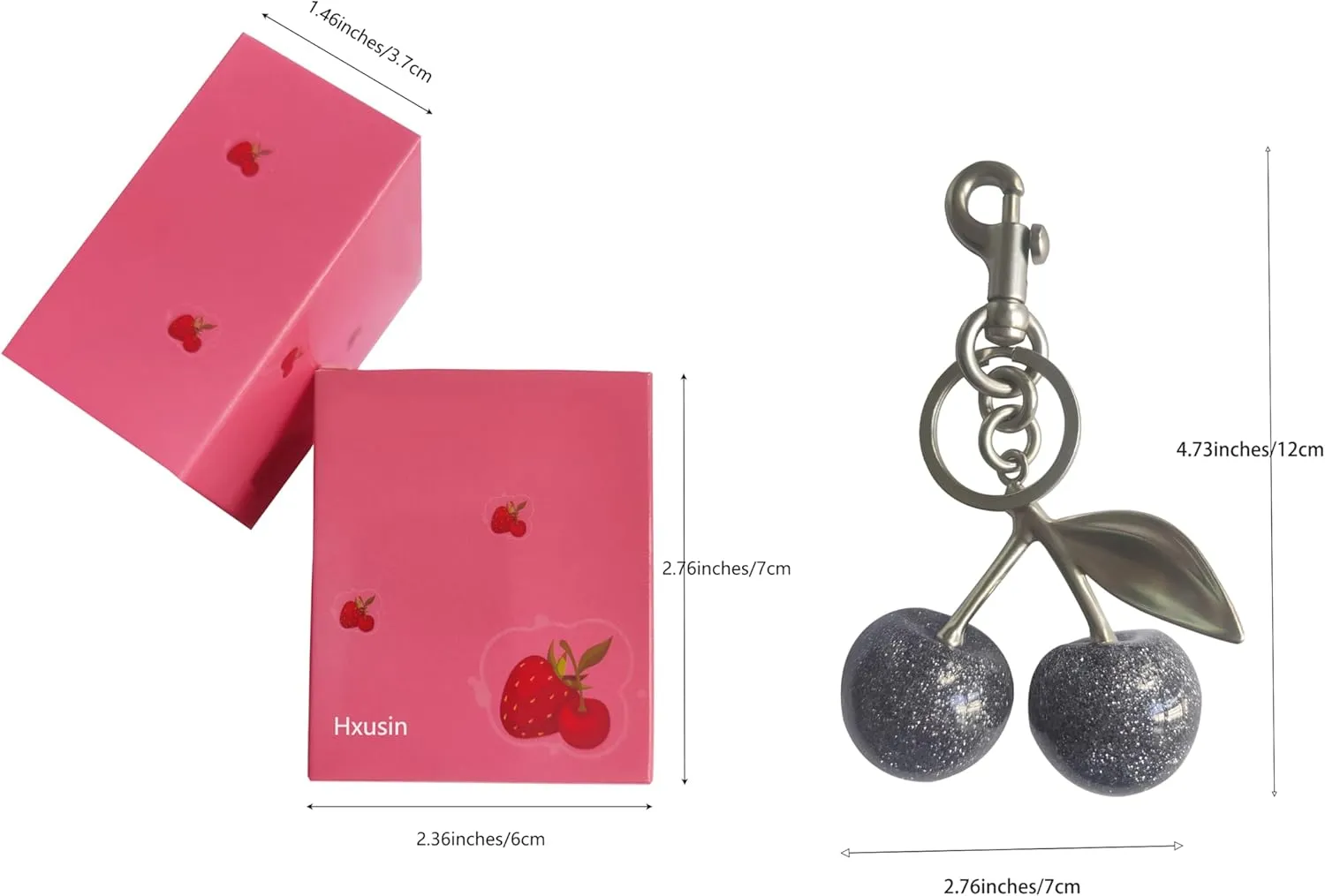 Cherry Keychain for Women - Cute Cherry Bag Charm, Purse Charms for Handbag, Durable Fruit Keychain Accessories