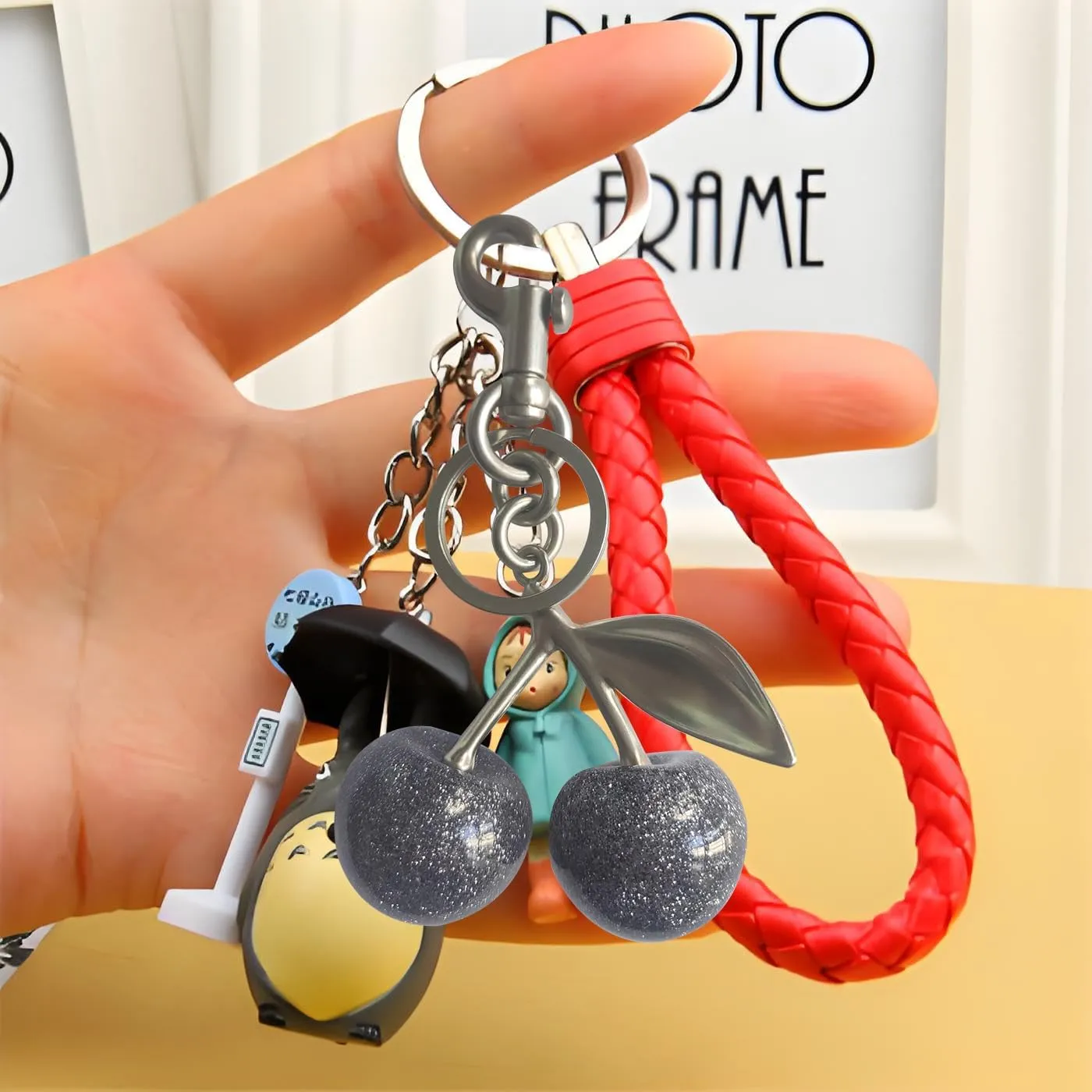 Cherry Keychain for Women - Cute Cherry Bag Charm, Purse Charms for Handbag, Durable Fruit Keychain Accessories