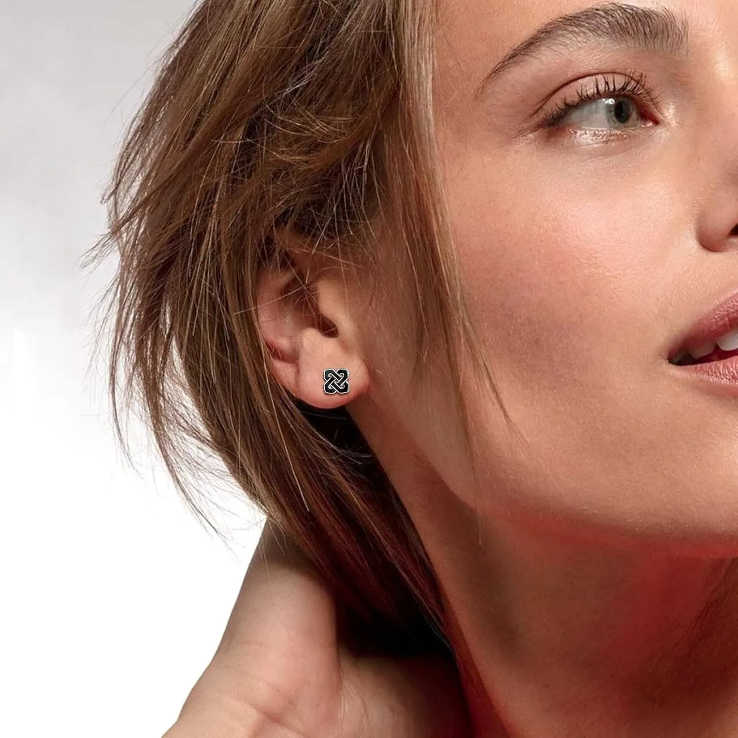 ChicSilver Simple Small Black Stud Earrings 925 Sterling Silver Earrings Hypoallergenic Black Earrings for Women Sensitive Ears