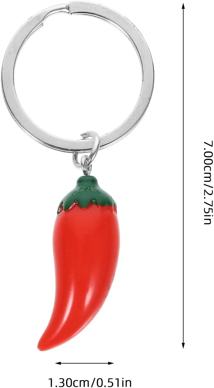 Chili Keychain Chili Keyring Simulation Food Key Chain Vegetable Keychains Pepper Key Ring Key Chain