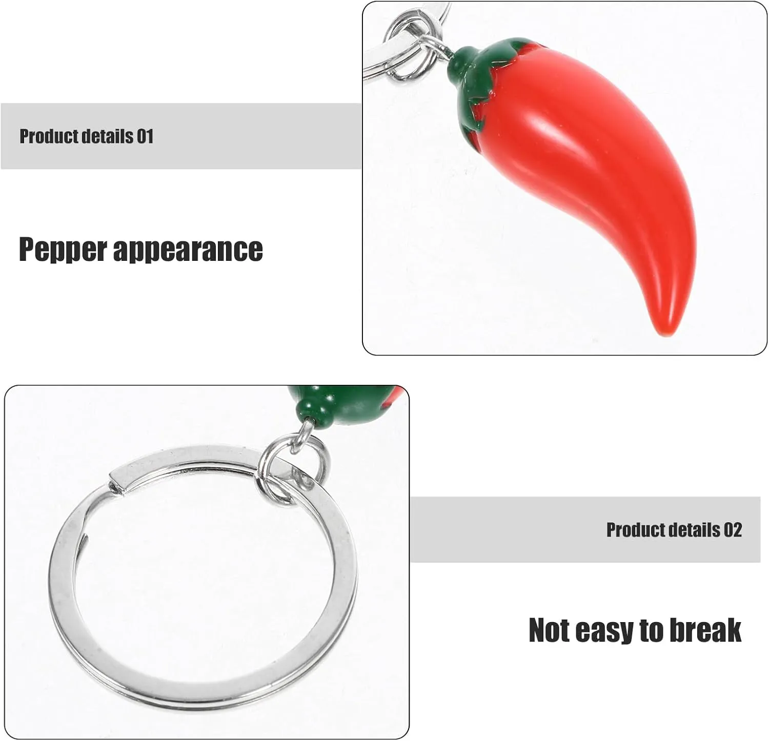 Chili Keychain Chili Keyring Simulation Food Key Chain Vegetable Keychains Pepper Key Ring Key Chain
