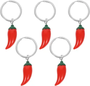 Chili Keychain Chili Keyring Simulation Food Key Chain Vegetable Keychains Pepper Key Ring Key Chain