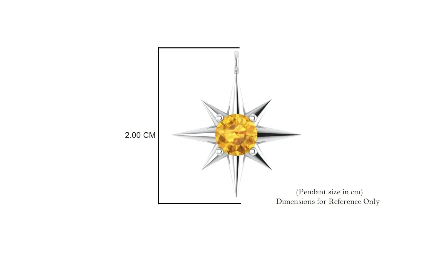 Citrine Sterling Silver Necklace, 925 Silver North Star Necklace, November Birthstone Gift, Celestial Jewelry, 16   2 Inch Adjustable Chain, Gift for Mom
