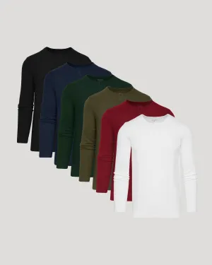 Color Waffle Long Sleeve Henley 6-Pack